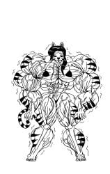 abs e19700 female hair muscular muscular_arms muscular_female muscular_legs muscular_thighs tail