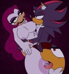 anatid anseriform anthro avian big_breasts bird bite bodily_fluids breast_bite breast_lick breast_play breast_suck breasts chaos-cuntrol close-up darkwingslut duck duo eulipotyphlan eye_roll female fluffy fluffy_chest fluffy_ears genitals hedgehog hi_res licking male male/female mammal nude nude_anthro nude_female nude_male pepita_robotnik saliva saliva_on_breasts saliva_on_tongue sega shadow_the_hedgehog sonic_the_hedgehog_(series) sucking tongue vulva