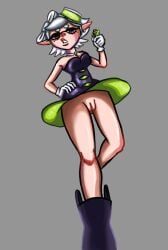 big_breasts condom condom_wrapper marie_(splatoon) pussy skirt splatoon splatoon_(series) splatoon_2 splatoon_3 squid_sisters vagina viewed_from_below