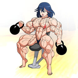 abs biceps devmgf extreme_muscles huge_muscles hyper_muscles kill_la_kill matoi_ryuuko muscles muscular muscular_female pecs thick_thighs workout