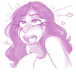 ahe_gao big_breasts breasts drooling eyes_rolling_back female heart heart-shaped_pupils lizielewddle lizielewddle_(character) saliva self_insert tagme