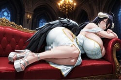 ai_generated albedo_(overlord) big big_ass big_breasts curvy dickgirl futanari huge_ass huge_breasts kyuro69 overlord overlord_(maruyama)