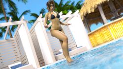 1boy 3d 3d_(artwork) bikini brown_eyes brown_hair daz_studio female netoro pool public swimsuit