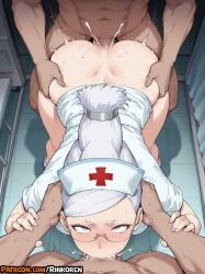1girls 2025 2boys ai_assisted ai_generated anime anime_girl anime_style artist_name ass ayase_seiko blush bottomless cum cum_in_mouth cum_in_nose dandadan deepthroat doggy_style double_penetration fellatio female glasses group_sex hat hi_res high_quality high_res high_resolution highres irrumatio looking_at_viewer mmf_threesome multiple_boys nurse nurse_cap oral overflow patreon patreon_username penis pov rinkoai rolling_eyes sex sex_from_behind solo_focus spitroast straight sweat threesome uncensored watermark white_hair