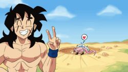 1boy 1girls 2010s android_21 ass breasts dark_persona dragon_ball dragon_ball_fighterz female funsexydragonball humanoid long_hair majin majin_android_21 male pink_skin pointy_ears tail white_hair yamcha