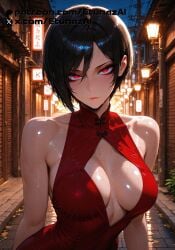 ada_wong ai_generated black_hair breasts etunazai female red_eyes short_hair