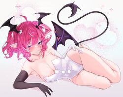 2d artist_request ass bare_ass bare_chest bare_hips bare_legs bare_shoulders bare_skin bare_thighs barefoot big_ass big_breasts black_armwear blush blushing breasts camila_(vtuber) collarbone demon demon_girl demon_tail demon_wings female navel pigtails pink_hair playboy_bunny purple_eyes sharp_ears short_hair tagme thigh_gap twintails twitch virtual_youtuber vtuber white_armwear white_highlights wings_on_head