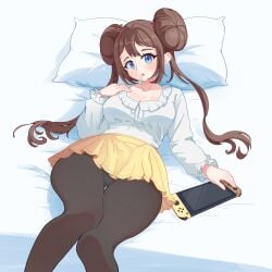 bedroom big_ass big_breasts big_breasts big_butt big_titties brown_hair clothing curvaceous curvaceous_female curvaceous_figure curvy curvy_figure curvy_hips ducktracio female female_focus female_only looking_at_viewer pokemon rosa_(pokemon) short_hair thigh_highs underwear