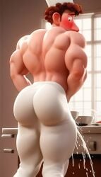 1boy ai_generated alejandro_veracierta alfredo_linguini ass big_ass big_ass_(male) big_butt blush blushing_male bubble_butt disney ginger ginger_hair linguini male male_only pixar ratatouille solo solo_male tight_pants