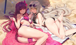 2girls absurd_res ass beach bikini breasts fate/grand_order fate_(series) female_ass jeanne_alter jeanne_d'arc_(fate) scathach_(fate) sideboob tagme yang-do