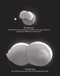 breast_expansion breasts_bigger_than_body breasts_bigger_than_planet female hyper_breasts slay_the_princess the_narrator_(slay_the_princess) the_witch_(slay_the_princess)