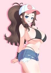 big_ass big_breasts big_breasts big_butt big_thighs big_titties brown_hair clothing curvaceous curvaceous_female curvaceous_figure curvy curvy_figure curvy_hips ducktracio female female_focus female_only hilda_(pokemon) long_hair looking_at_viewer pokemon ponytail underwear