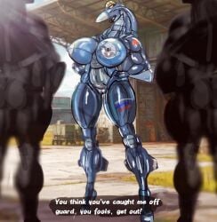 aeromorph aircraft big_breasts breasts clothing despicabletea detailed_background english_text female footwear group hi_res high_heels human humanoid imminent_rape imminent_sex living_aircraft living_machine living_vehicle machine male male/female mammal shoes text thick_thighs trio vehicle