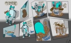 5:3 anthro canid canine dunken feces fox helpless hi_res hybrid low-angle_view male male/male mammal scat solo tekothedino toilet toilet_pov toilet_use toilet_vore under vore