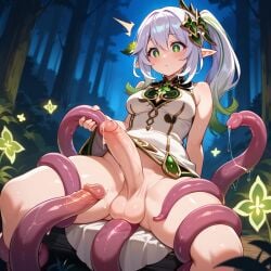 1futa ai_generated blush clauss cum ejaculation erection futanari genshin_impact large_ass large_breasts nahida_(genshin_impact) nipples penis shiny_skin steaming_body sweat tentacle tentacle_sex testicles wide_hips