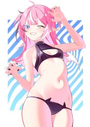 1girls 2d artist_request bare_arms bare_ass bare_chest bare_hands bare_hips bare_legs bare_midriff bare_navel bare_shoulders bare_skin bare_thighs black_bra black_highlights black_nails black_underwear blush breasts camila_(vtuber) demon demon_girl demon_tail demon_wing female hair_ornament long_hair navel pigtails pink_hair pink_nails purple_eyes sharp_ears sharp_teeth small_breasts tagme twintails twitch virtual_youtuber vtuber white_highlights