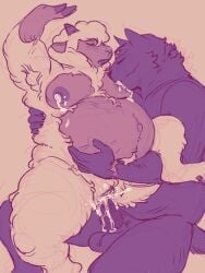 3:4 anthro bodily_fluids bovid breastfeeding caprine cat_demon cult_of_the_lamb deity demon duo female fluffyboobs genital_fluids hi_res interspecies lactating male male/female mammal massive_monster_(studio) narinder penetration pregnant pregnant_anthro pregnant_female pregnant_sex romantic romantic_sex sex sheep vaginal_fluids vaginal_penetration vaginal_penetration