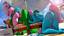 16:9 3d_(artwork) 4k 5_toes absurd_res aloe_(mlp) anthro ass beach blue_body blue_hair breasts cunnilingus digital_media_(artwork) earth_pony english_text equid equine feet female female/female friendship_is_magic green_body group hair hand_on_butt hasbro hi_res horse humanoid_feet looking_back lotus_(mlp) mammal my_little_pony mythological_creature mythological_equine mythology nude oral outside outside_sex palm_tree pink_body pink_hair plant plantigrade pony sand sex shadowuwu sibling_(lore) side_boob sister_(lore) sisters_(lore) tail text toes tranquil_zen tree trio twins_(lore) umbrella vaginal_penetration widescreen