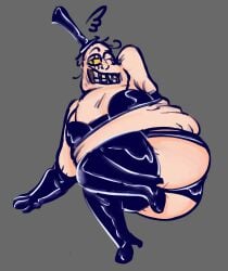 bill_cipher chubby clothed clothing gravity_falls grey_background greyscale half_naked human_bill humanoid kappi0 latex latex_clothing loaltoff male male_only overweight self_upload sexy simple_background tagme tophat