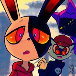1280x1280 1:1 1boy 1boys 1male 2020s 2025 2d 2females 2girls anthro anthro_female anthro_male anthro_only artist_logo artist_name background beret big_breasts black_body black_fur black_sweater bloodny_(reapers969) blue_eyes blush blush blush_lines blushing_at_viewer bun bunny cat_ears cat_girl digital_drawing_(artwork) digital_media_(artwork) ears_up excited excited_female feline furry furry_female furry_male furry_only green_pupils grey_body grey_fur happy happy_female hat hd hoodie hoodie_up jet_racoon_(reapers969) jpeg long_sleeves looking_at_viewer oc olive_(69blackcat69) original original_character original_characters pink_hoodie racoon racoon_girl reapers969 red_beret red_eyes red_hat red_hoodie saturated_colors self_insert shy shy_expression shy_male skull_symbol small_breasts sweater tagme tree trees two_tone_body two_tone_fur watermark white_body white_fur yellow_light yellow_sclera