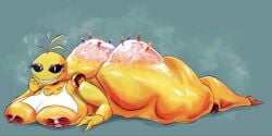 aerolae big_areola big_breasts bottom_heavy cake female female_only five_nights_at_freddy's horny_female huge_ass huge_breasts looking_at_viewer massive_ass mr_goon robot robot_girl shiny_skin steam steaming_body thick_ass thick_thighs thunder_thighs toy_chica_(fnaf) wide_hips