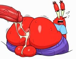 2boys after_anal after_sex ai_generated anthro anus ass ass_focus balls ballsack belt big_ass big_balls blue_pants blue_shirt clothing crab crustacean cum cum_in_anus cumdrip dilf dumptruck_ass ejaculation enormous_ass enormous_balls faceless_male fat_ass gay genitals gigantic_ass gigantic_balls huge_ass huge_balls humanoid_genitalia humanoid_penis large_ass large_balls male male/male marine massive_ass massive_balls matronai_(artist) mature mature_male mr_krabs nickelodeon open_mouth pants penis plump plump_ass red_body red_penis shirt sitting spongebob_squarepants testicles thick_ass tongue tongue_out unseen_male_face upper_body white_background