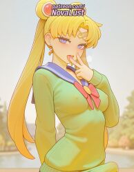 1futa 2025 ai_generated artist_name bishoujo_senshi_sailor_moon blonde_hair blue_eyes blue_sailor_collar blurry blurry_background bow breasts breasts breasts bust chest covered_nipples crescent double_bun earrings futanari heart hi_res high_quality high_resolution highres jewelry long_hair novalust parted_bangs patreon patreon_username red_bow sailor_collar sailor_moon sailor_senshi_uniform solo stable_diffusion twintails usagi_tsukino watermark