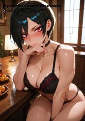 ada_wong ai_generated black_hair breasts etunazai female red_eyes short_hair