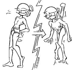 artist_name black_and_white briefs calzcrom circle_head headphones lifted male monochrome nerd nerdy_male nipples original original_character pained_expression pathetic pathetic_male pose standing strutting tighty_whities twink underwear underwear_only wedgie wedgied_male white_briefs