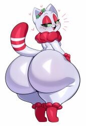 2025 ai_assisted booty brattykattyy caked_up dat_ass feral huge_ass junipurr original_character tagme thick thick_ass thick_thighs white_fur