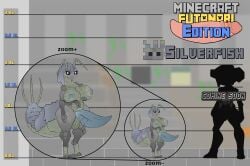 absurd_res anthro arthropod ass big_breasts big_butt big_penis breasts english_text genitals grey_body herm hi_res insects intersex jeki8998 microsoft minecraft mojang penis silverfish solo text thick_thighs xbox_game_studios