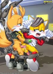 2boys anal anal_sex anthro anus ass balls bbmbbf blush cum cum_in_ass cum_inside gay male male/male male_only mobian_(species) mobius_unleashed nine_(sonic_prime) open_mouth palcomix penis sega sex sonic_(series) sonic_prime sonic_the_hedgehog_(series) tails_the_fox teeth tongue yaoi
