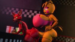 3d animated doctorpurple2000 five_nights_at_freddy's five_nights_at_freddy's_2 foxy_(fnaf) futa_on_male futanari gynomorph huge_breasts huge_cock male male_penetrated no_sound tagme toy_chica_(fnaf) video