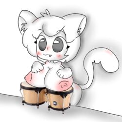 bongo_cat bongos breasts cat_ears cat_tail feline silly_cats