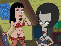 2d alien american_dad bikini black_hair bob_cut breasts busty cleavage diklonius dildo edit eyeshadow female fishnet_stockings hayley_smith huge_breasts huge_lips lingerie lipstick makeup roger_smith screenshot_edit short_hair slutty_outfit stockings voluptuous