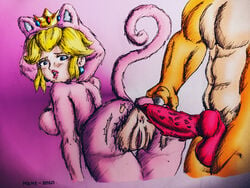 bowser cat_peach cat_suit female knot mario_(series) nintendo princess_peach super_mario_3d_world tagme