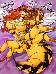 april_o'neil april_o'neil_(tmnt_1987) chochi insect_girl large_breasts post_transformation pussy sexually_suggestive teenage_mutant_ninja_turtles torn_clothes transformation wasp wasp_humanoid