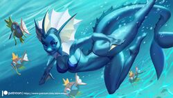 1girls 2019 5_fingers alanscampos anthro arms background bikini blue_eyes breasts full_body legs magikarp nintendo nose patreon patreon_username pokémon_(species) pokemon pokemon_(species) pokemon_rgby smooth_skin tail underwater vaporeon