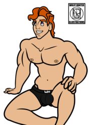 biceps briefs briefs_only bulge disney hercules_(character) hercules_(disney) male male_only muscle muscles muscular muscular_male pecs solo underwear underwear_only wolffhunter_art