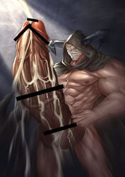 abs bara biceps bodybuilder censored censored_penis cum cum_on_body cum_on_lower_body cum_on_muscles cum_on_penis cum_on_self cum_on_upper_body cumming cumshot draph energy_camdy excessive_cum granblue_fantasy heavily_censored hooded_cloak hyper hyper_balls hyper_genitalia hyper_muscles hyper_penis hyper_testicles looking_at_viewer male male_focus male_only masked_male muscle muscles muscular muscular_arms muscular_ass muscular_back muscular_legs muscular_male muscular_thighs nipples pecs red_eyes vaseraga veins veiny_penis 種