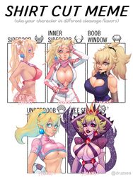 alternate_breast_size belt big_breasts bikini blonde_hair blue_eyes bodysuit breasts cleavage cleavage_cutout clothed clothing crown earrings female female_only football football_(ball) football_player football_uniform footwear gloves goth gothified handwear human jumpsuit large_breasts long_hair mario_(series) mario_kart mario_strikers nintendo one-piece_swimsuit open_clothes pale_skin paper_mario paper_mario:_the_thousand-year_door peachy ponytail princess_peach red_eyes shadow_queen shirt_cut_meme sideboob smile super_mario_bros. super_mario_odyssey sweat swimsuit text underboob unzipped