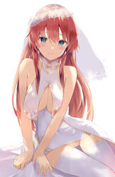 censored dress nipples no_bra nopan pussy see_through thighhighs tomura2maru wedding_dress