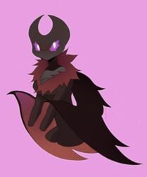 alien alien_girl angry_expression angry_eyes breasts clothed clothing dark_skin dee_(dtv_animation) dtv_animation female female_only flustered looking_at_viewer mouthless nevermur rule_63 simple_background solo violet_eyes wings youtube youtuber