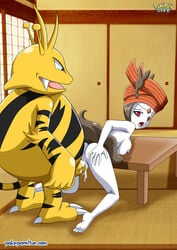 anthro ass bbmbbf breasts cum cum_inside electabuzz female game_freak meloetta meloetta_(pirouette_form) nipples open_mouth orange_hair palcomix penis pokémon_(species) pokemon pokemon_bw pokemon_rgby pokepornlive pussy sex white_skin