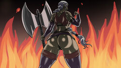 abs alekerectsociety big_butt female girl hair huge_ass legs muscular muscular_female orc orc_female sex_and_fantasy solo violet_hair