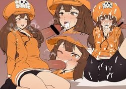 1girls auburn_eyes blowjob brown_eyes brown_hair bukkake clothed clothed_female cum cum_in_mouth cum_inside cum_on_body cum_outside cumshot ejaculation fellatio female guilty_gear guilty_gear_strive hat heavy_breathing jonathan_(artist) may_(guilty_gear) mouth_open penis spats tagme thighs visible_breath