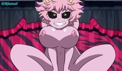 animated big_breasts bouncing_breasts mina_ashido my_hero_academia nipples pink_hair pink_skin rjamal sex short_hair shounen_jump spread_legs yellow_eyes