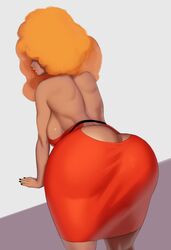 1girls ass_cleavage back_muscles bent_over big_breasts breasts butt butt_crack female female_only large_breasts muscles muscular muscular_female popogori powerpuff_girls rear_view sara_bellum solo thick_thighs wide_hips