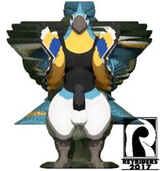 1boy 2017 3d 3d_(artwork) alpha_channel animated anthro ass avian balls barazoku barefoot beak biceps big_beak big_butt big_hands big_pecs bird black_body black_feathers black_penis blue_body blue_feathers blue_tail blue_tail_feathers bottomless bottomless_male breath_of_the_wild bubble_butt claws clothed clothing digital_media_(artwork) erection feathers feet genitals gif huge_butt humanoid_genitalia humanoid_penis kass_(zelda) low_res male male_only manly mostly_nude multicolored_body multicolored_feathers multicolored_tail muscular nintendo open_mouth pecs penis presenting presenting_balls presenting_hindquarters presenting_penis reyriders rito sharp_claws shirt simple_background solo spinning standing tail_feathers tank_top the_legend_of_zelda thick_thighs toe_claws topwear transparent_background triceps turntable_(animation) video_games white_balls white_body white_feathers wide_hips yellow_body yellow_eyes yellow_feathers yellow_tail yellow_tail_feathers