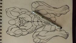 bara fanart majin_buu male_only super_buu toes traditional_art